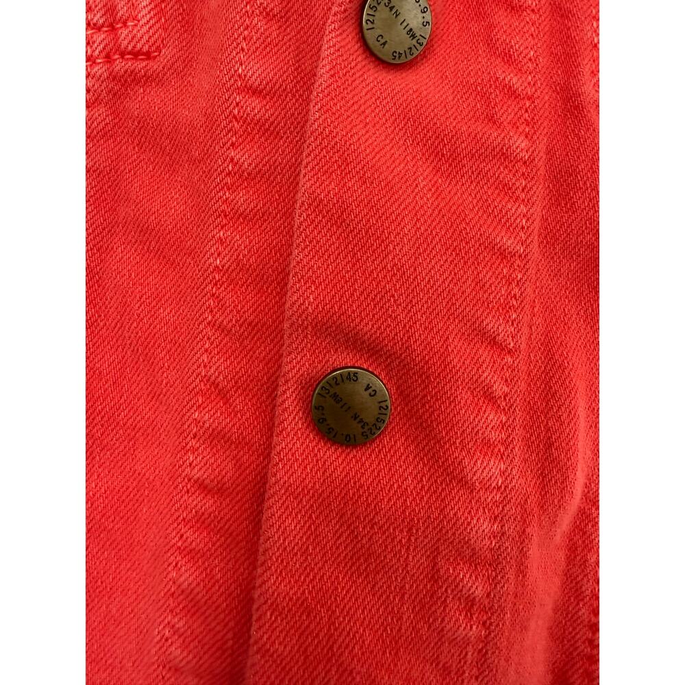 Current Elliot The Mechanic Jacket Fire Red Size 1 Small Button Up Denim Cotton - Picture 2 of 8